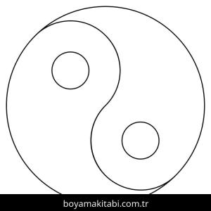 Yin Yang boyama sayfası – keyifli zaman, renkli çizimler