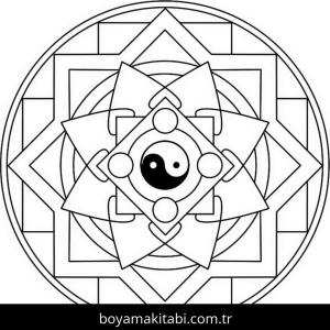 Yin Yang boyama sayfası – sanatsal çalışma, çocuklar için