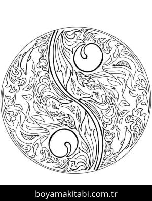 Yin Yang boyama sayfası – el becerilerini geliştirir, boyama çalışması