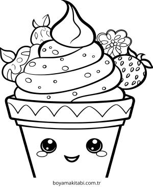 Yiyecekler boyama sayfası – eğlenceli etkinlik, el becerilerini geliştirir