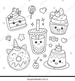 Yiyecekler boyama sayfası – yaratıcılığı geliştirir, keyifli zaman