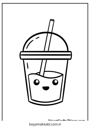 Yiyecekler boyama sayfası – boyama etkinliği, çocuk aktivitesi