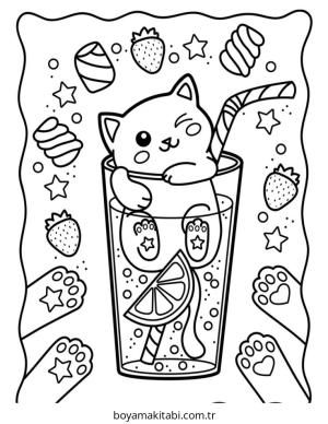 Yiyecekler boyama sayfası – evde etkinlik, ücretsiz yazdır