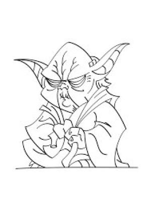 Yoda boyama sayfası,  coloring page, Usta Yoda Oturuyor, 