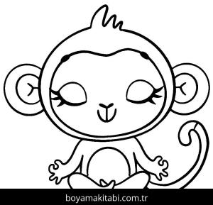 Yoga boyama sayfası,  coloring page, , Yoga Monkey