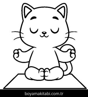 Yoga boyama sayfası,  coloring page, , Cat In Yoga Pose