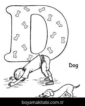 Yoga boyama sayfası,  coloring page, , Yoga Pose Like A Dog Letter D