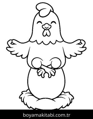 Yoga boyama sayfası,  coloring page, , Chicken Doing Yoga On Egg