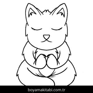 Yoga boyama sayfası,  coloring page, , Cat Doing Yoga