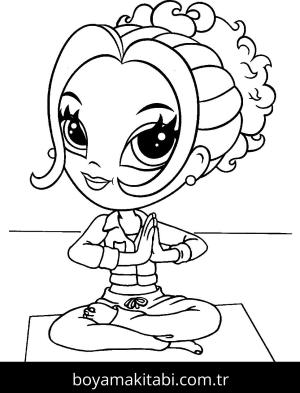 Yoga boyama sayfası,  coloring page, , Lisa Frank Does Yoga