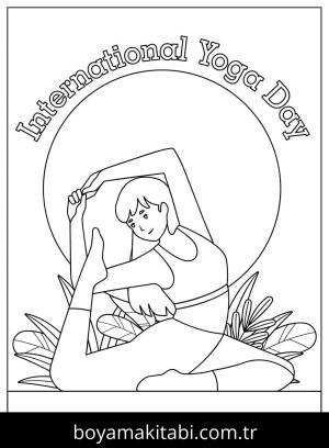 Yoga boyama sayfası,  coloring page, , Happy International Yoga Day