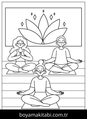 Yoga boyama sayfası,  coloring page, , Yoga Class