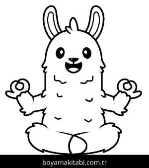 Yoga boyama sayfası,  coloring page, , Cute Llama Doing Yoga