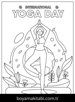 Yoga boyama sayfası,  coloring page, , Iternational Yoga Day