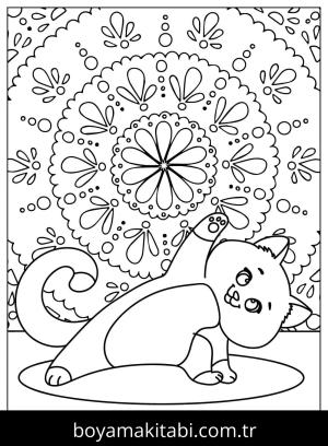 Yoga boyama sayfası,  coloring page, , Fat Cat Practicing Yoga