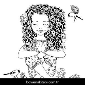 Yoga boyama sayfası,  coloring page, , Cute Girl In Yoga Pose
