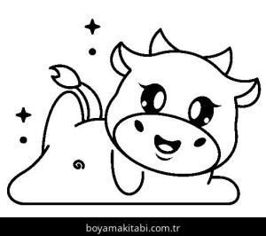 Yoga boyama sayfası,  coloring page, , Cute Baby Cow Yoga Pose