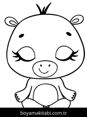 Yoga boyama sayfası,  coloring page, , Yoga Hippo