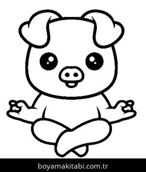 Yoga boyama sayfası,  coloring page, , Yoga Pig