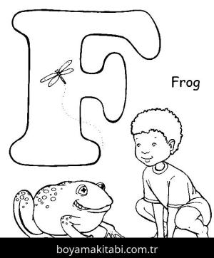 Yoga boyama sayfası,  coloring page, , Yoga Pose A Frog Letter F 