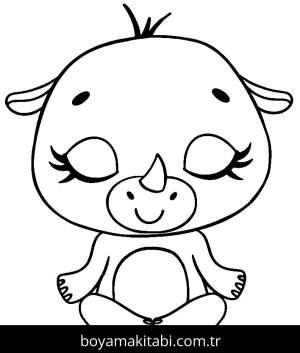 Yoga boyama sayfası,  coloring page, , Yoga Rhino