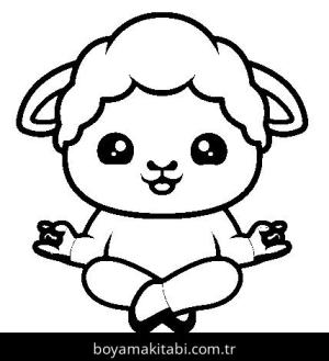 Yoga boyama sayfası,  coloring page, , Yoga Sheep