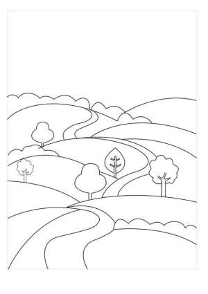 Yol boyama sayfası,  coloring page, Kıvrımlı Yol, 