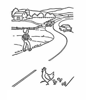 Yol boyama sayfası,  coloring page, Taşra Yolu, 