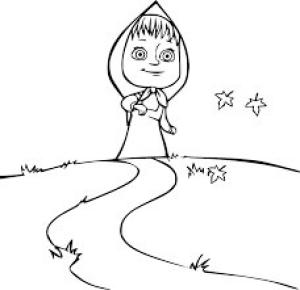 Yol boyama sayfası,  coloring page, Maşa Yolda, 