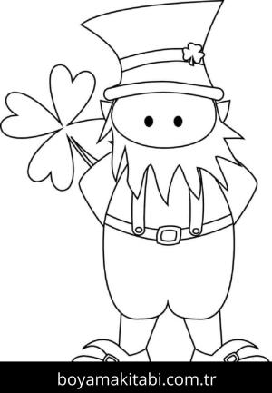 Yonca Yaprağı boyama sayfası – çizgi film temalı, basit çizim