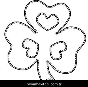 Yonca Yaprağı boyama sayfası – basit çizim, kolay boyama