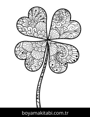 Yonca Yaprağı boyama sayfası – yaratıcılık, eğlenceli etkinlik