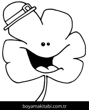 Yonca Yaprağı boyama sayfası – el becerilerini geliştirir, boyama çalışması