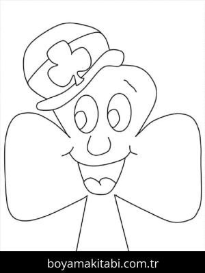 Yonca Yaprağı boyama sayfası – kolay boyama, eğitici aktivite