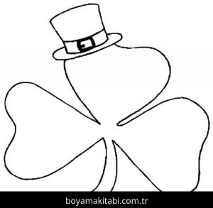 Yonca Yaprağı boyama sayfası – çocuk aktivitesi, PDF indir