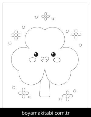 Yonca Yaprağı boyama sayfası – eğlenceli etkinlik, el becerilerini geliştirir