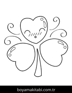 Yonca Yaprağı boyama sayfası – keyifli zaman, renkli çizimler