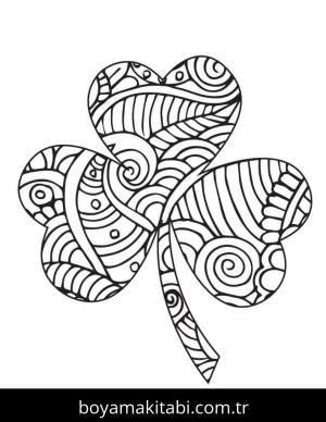 Yonca Yaprağı boyama sayfası – eğitici aktivite, yaratıcılık