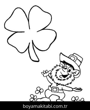 Yonca Yaprağı boyama sayfası – okul öncesi, evde etkinlik