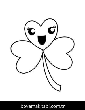 Yonca Yaprağı boyama sayfası – sevimli karakter, sanatsal çalışma