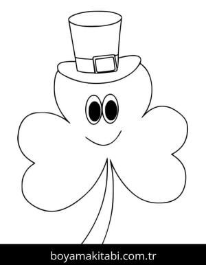 Yonca Yaprağı boyama sayfası – eğlenceli etkinlik, el becerilerini geliştirir