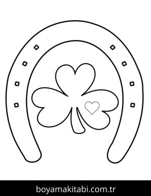 Yonca Yaprağı boyama sayfası – sanatsal çalışma, çocuklar için