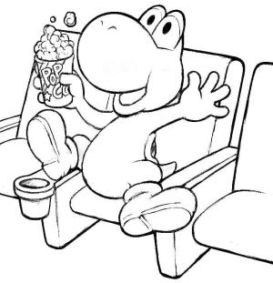 Yoshi boyama sayfası,  coloring page, Mutlu Yoshi Güzel, 