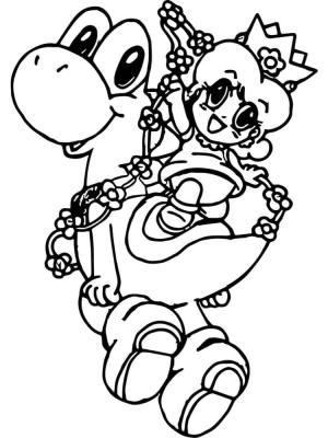 Yoshi boyama sayfası,  coloring page, Yoshi Ve Bebek Prenses, 