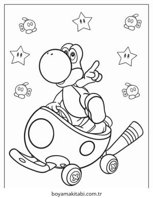 Yoshi boyama sayfası – çocuk aktivitesi, PDF indir