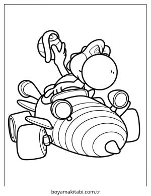 Yoshi boyama sayfası – eğlenceli etkinlik, el becerilerini geliştirir