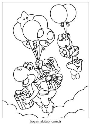 Yoshi boyama sayfası – keyifli zaman, renkli çizimler