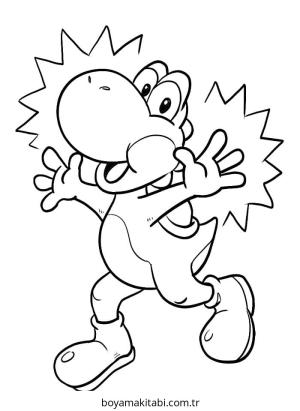 Yoshi boyama sayfası – kolay boyama, eğitici aktivite