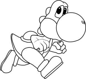 Yoshi boyama sayfası,  coloring page, Yoshi Koşuyor, 