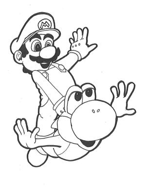 Yoshi boyama sayfası,  coloring page, Mario ve Yoshi, 